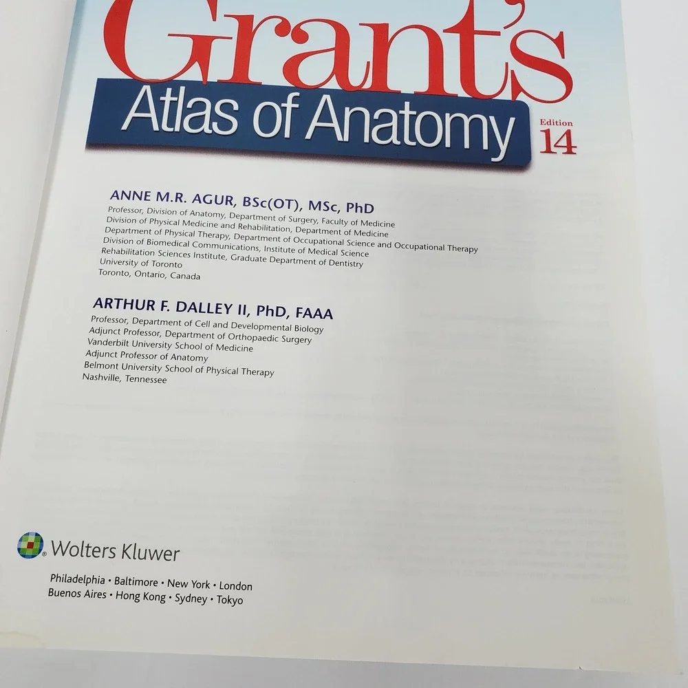 Grant's Atlas of Anatomy by Anne M. R. Agur & Arthur F. Dalley Medical Books